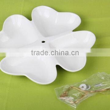 wholesale ceramics Clover type plate food or fruit plates with handle dish