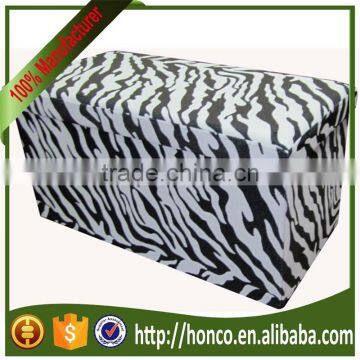 Zebra Velvet foldable storage bench