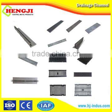 Professional polymer concrete drainage channel with stain steel galvanized grate EN1433 standard trench drain slope