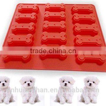 Funny food grade cheap high quality silicone dog bone cake mold