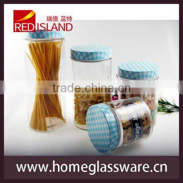4pcs glass jar canister set with stainless lid for pasta