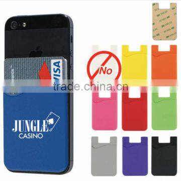 Change colorl Silicone wallet with cell phone pocket 3M Adhesive