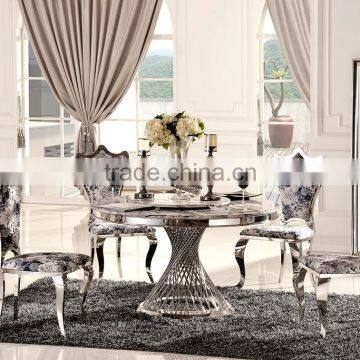 TH381 Hot Sale Modern Marble Stainless Steel Dining Table photo-2
