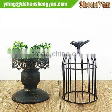 Handmade metal bird cage handleholder centerpiece for wedding