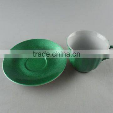 Hot Sale Colorful Porcelain Coffee Cup Set, High Quanlity Ceramic Glaze Cup and Saucer With Gift Box photo-3