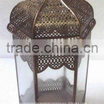 Bronze finished brass moroccon candle Lantern, moroccon floor lantern,