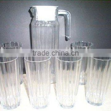 glass jug and cup set/glassware