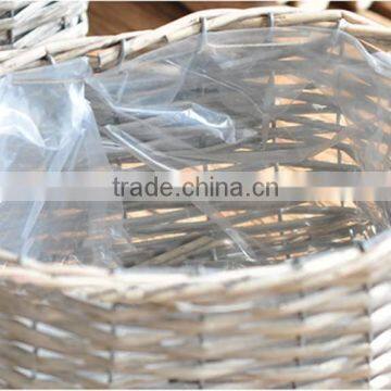 Wicker Material Decorative Flower Baskets With Plastic Liner photo-5