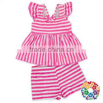 Boutique Baby Girls Pink Blue Stripe Soft Stretch 2 Piece Swimsuit for Sale photo-2