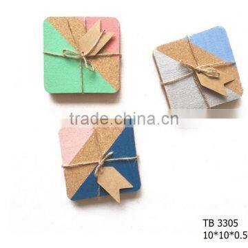 SET of 4 Personalized square Coasters colorful printing Cork Coaster