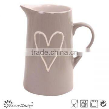 Wholesale Ceramic Water Jug for Home Decorationm,embossed Stoneware Water Jug photo-2
