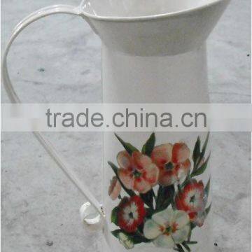 Rustic metal flower jug