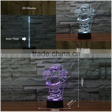Best Selling High Quality 3D Illusion Light Santa Claus Shape A Great Night Light USB Power For Kids As Chirstmas Gift photo-6