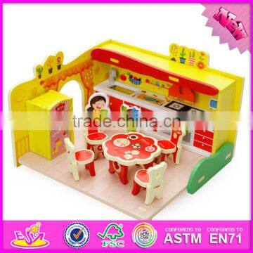 2017 New design children pretend play wooden diy kitchen toy W03B058