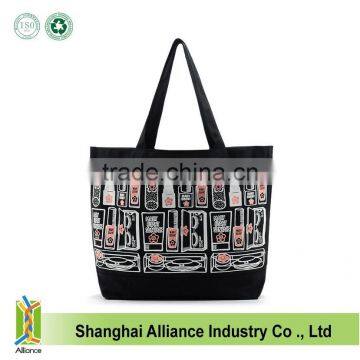 Fashion Lipstick Printing Canvas Shopping Tote Bag,Large Capacity Shopping Bag