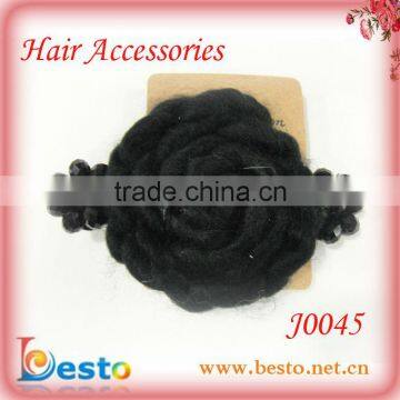 J0045 Factory wholesale supplier handmade women black fabric best hair accessories