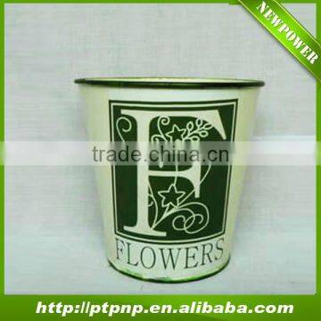 Antique metal flower pot for garden