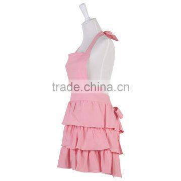 100% Cotton Canvas Apron Adjustable Neck Waist Ties Trendy Three Layers Custom Apron of Ruffles Apron For Cooking Baking BBQ