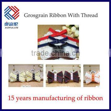 Grosgrain ribbon with various color thread for toy accessories bow