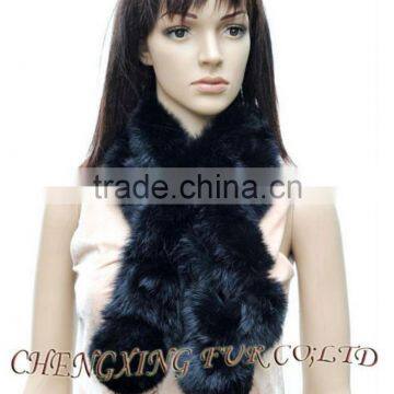 CX-S-126C China Supplier Hot Selling Black Fashion Women Rabbit Fur Scarf