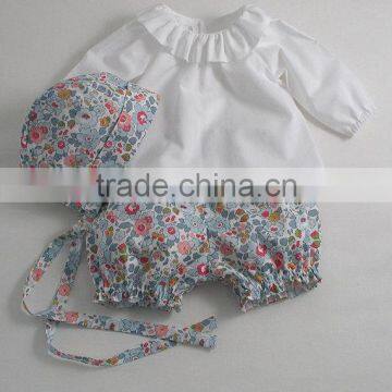 Wholesale Baby Girl Set White Top and Printed Shorts Import Baby Clothes China photo-4