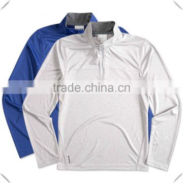 Custom lightweight fast-drying performance mens golf 1/2 Zip Tops,quarter zipper golf pullover jacket with mesh vent panel