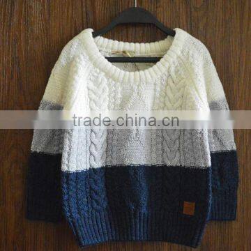 2017 Boys Stripe Pullover Sweater Designs for Kids Hand Knitted photo-3