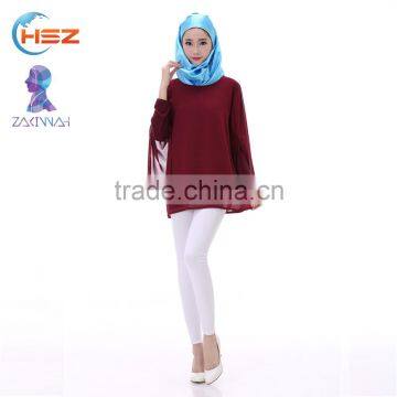 Zakiyyah 5517 China Supplier Ethnic Islamic Short Blouse Kaftan Tops Abaya for Malaysia Women Thick Chiffon Clothing