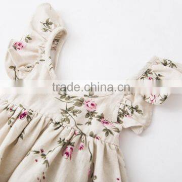 Vintage Flower Dress Summer New Arrival Clothes Baby Girl Frock Designs photo-3