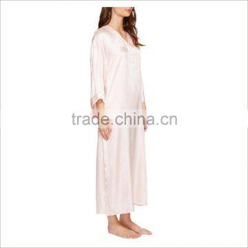 OEM Service Women Sleepwear V Neck Silk Nightgown photo-4