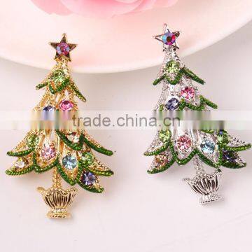 zm53213a 2017 cheap christmas ornaments christmas tree brooch wholesale