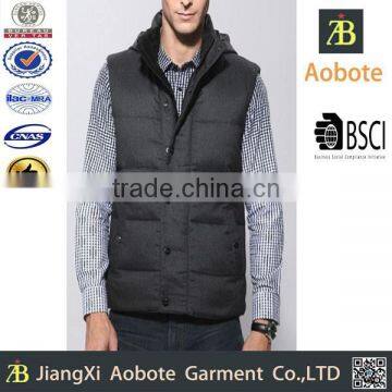 2015 New Fashion Man's Winter Light Down Vest With Hoodie