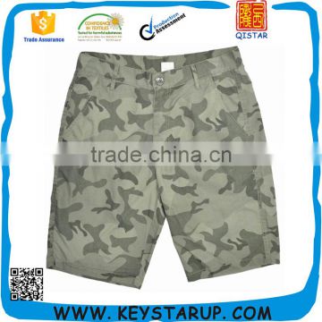 Green Camouflage Printing Mens Cargo Shorts