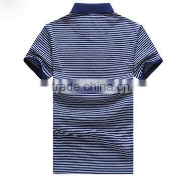 Men Fashion 100% Cotton Golf Custom Striped Polo Shirt photo-5