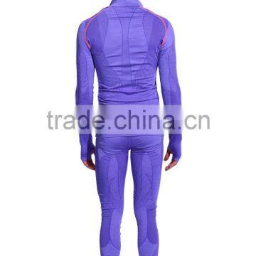 Half Zip Seamless Long Sleeve Hoodie Shirt and Tight Bodybuilding Legging photo-2