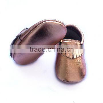 Hot Selling Baby Leather Moccasin Shoes the Metal Color Moccasins Shoes photo-5
