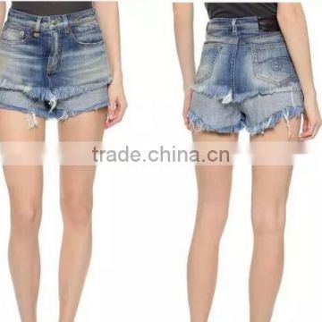 runwaylover 4952 europea hot sale double layer denim short