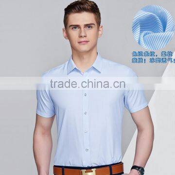 Custom Hot Sale Stripes Mens Shirt Slim Fit Short Sleeve Mens Shirts Models photo-3