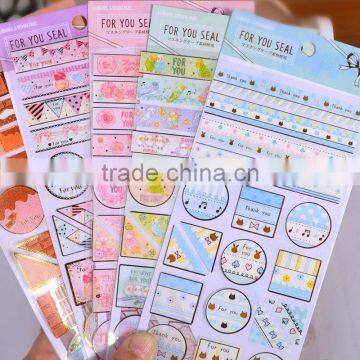 Adhesive Sticker Custom Fiber Paper Decorative Sticker Gold Stamp DIY Sticker photo-3