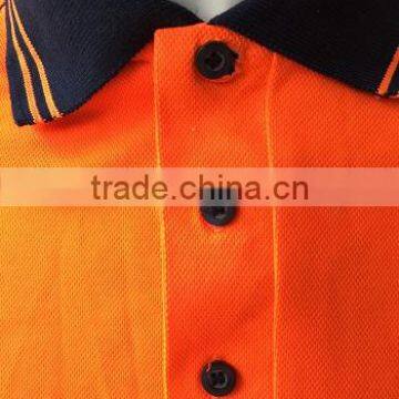 Mens Two-tone High Visibity Reflective Work Wear Poly/cotton Silk-screen Print Safety Polo Shirt photo-4