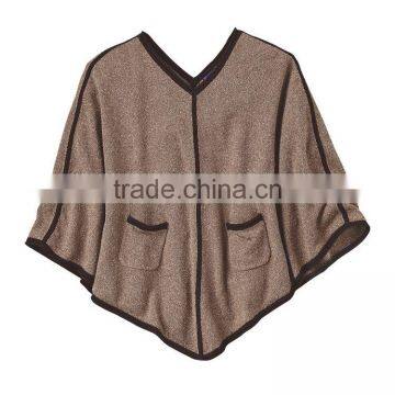 Custom Knit Sweater Women Pullover Poncho With Two Warm-Keeping Pockets photo-4