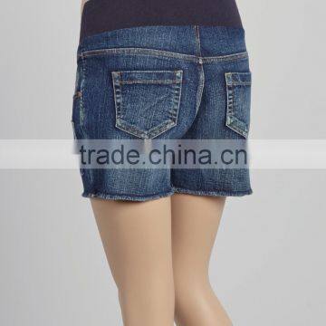 Hot Sales Maternity Shorts With Dark Wash Under-Belly Maternity Denim Shorts Women Clothes WP80817-15 photo-2