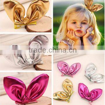 shining fabric cute rabbit kids hair clips