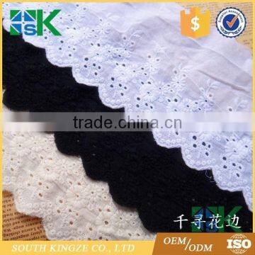 Pure cotton lace cotton sweet lace 5 Yard / Lot High Quality 11CM White Black Cotton Cloth Lace Trim DIY Hand Sewing Embroidery