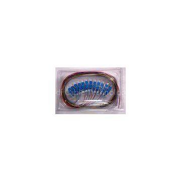 12 Core SC / UPC Fiber Optic Pigtails Patch cord , OFNR / OFNR / PVC Type