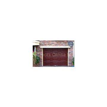 Woodgrain Sectional Insulated Garage Doors Automatic With Finger Protection Panel