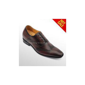 Italy design custome genuine leather mens formal elevator shoes