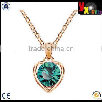 "Love Heart" Fashion Pendant Necklace, Made with Crystals, Jewelry for Women