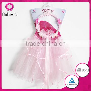 Wholesale birthday girl tutu dress set pink fashion tutu skirt + lace garland for baby girls