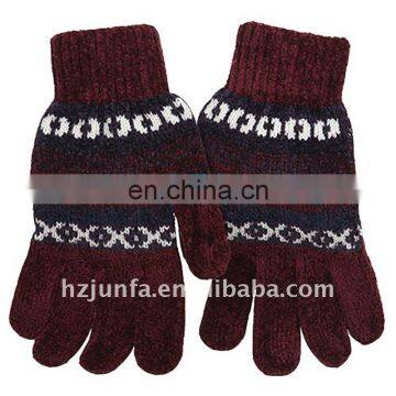 fashional cozy hot sell well elegant jacquard knit glove